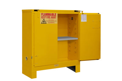 Flammable Safety Cabinet with Legs, 30 Gallons (114L), Self Closing Doors