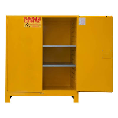 Flammable Storage Cabinet, 120 Gallon, Legs, Manual Closing Doors
