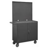 Mobile Workstation with Lockable Storage Compartment & Pegboard Panel - 36"W