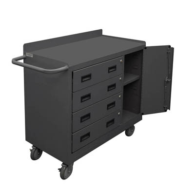 Mobile Cabinet with 4 Drawers & Lockable Storage Compartment - 36"W