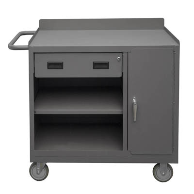 Mobile Cabinet with Drawer, Shelf & Lockable Storage Compartment - 36"W