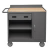 Mobile Cabinet with Tempered Top, Drawer, Shelf & Lockable Storage Compartment - 36"W