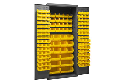 16 Gauge Cabinet with 138 Hook-On Bins - 36"W x 24"D x 84"H