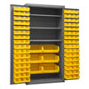 16 Gauge Cabinet with 3 Shelves & 102 Hook-On Bins - 36"W x 24"D x 72"H