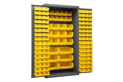 16 Gauge Cabinet with 126 Hook-On Bins - 36"W x 24"D x 72"H