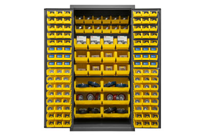 16 Gauge Cabinet with 126 Hook-On Bins - 36"W x 24"D x 72"H