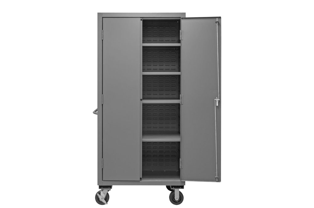 Mobile Cabinet with 4 Shelves, 16 Gauge - 36"W x 24"D x 80"H