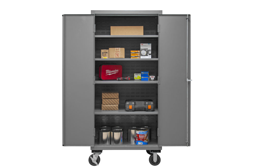 Mobile Cabinet with 4 Shelves, 16 Gauge - 36"W x 24"D x 80"H