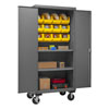 Mobile Cabinet with Hook-On Bins/Shelves, 16 Gauge - 36'W x 24'D x 80'H