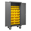 Mobile Cabinet with Hook-On Bins, 16 Gauge - 36"W x 24"D x 80"H