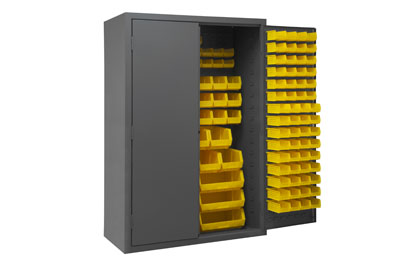 16 Gauge Cabinet with 186 Hook-On Bins - 48"W x 24"D x 72"H