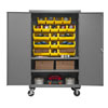 Mobile Cabinet with Hook-On Bins/Shelves, 16 Gauge - 48'W x 24'D x 80'H