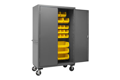 Mobile Cabinet with Hook-On Bins, 16 Gauge - 48"W x 24"D x 80"H