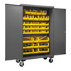 Mobile Cabinet with Hook-On Bins, 16 Gauge - 48"W x 24"D x 80"H