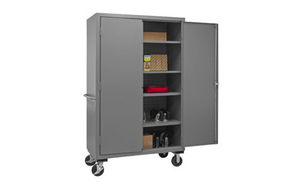 Mobile Cabinet with 4 Shelves, 16 Gauge - 48"W x 24"D x 80"H