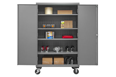 Mobile Cabinet with 4 Shelves, 16 Gauge - 48"W x 24"D x 80"H