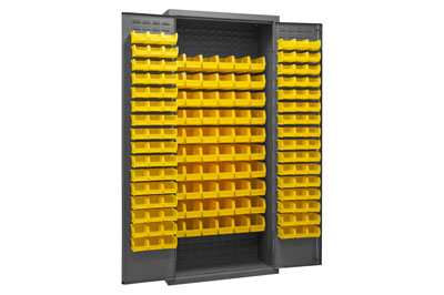 16 Gauge Cabinet with 156 Hook-On Bins - 36"W x 18"D x 84"H