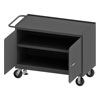 3412 Series, 48" Wide Mobile Bench Cabinet, Floor Lock Model, 1 Shelf|2 Doors 