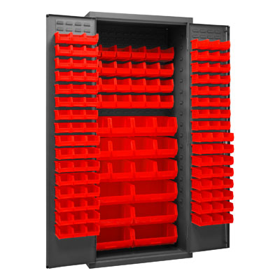 14 Gauge Cabinet with 138 Hook-On Bins - 36"W x 24"D x 84"H