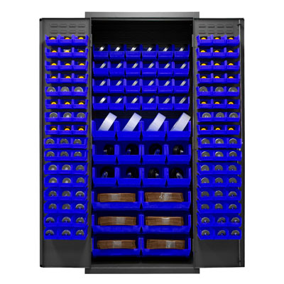 14 Gauge Cabinet with 138 Hook-On Bins - 36"W x 24"D x 84"H