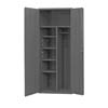 14 Gauge Janitorial Cabinet with Wardrobe/Broom Storage & Shelves - 36"W x 24"D x 84"H