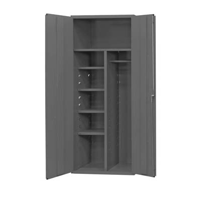 14 Gauge Janitorial Cabinet with Wardrobe/Broom Storage & Shelves - 36'W x 24'D x 84'H