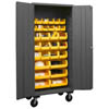 Mobile Cabinet with Hook-On Bins, 14 Gauge - 36'W x 24'D x 80'H