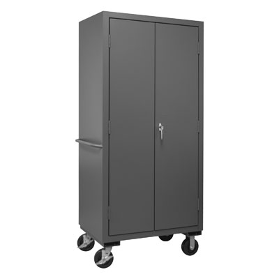 Mobile Cabinet with 4 Shelves, 14 Gauge - 36"W x 24"D x 80"H