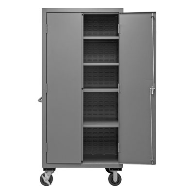 Mobile Cabinet with 4 Shelves, 14 Gauge - 36" Wide