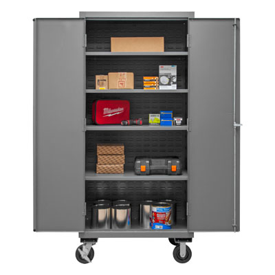 Mobile Cabinet with 4 Shelves, 14 Gauge - 36" Wide