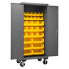 Mobile Cabinet with Hook-On Bins, 14 Gauge - 36"W x 24"D x 80"H