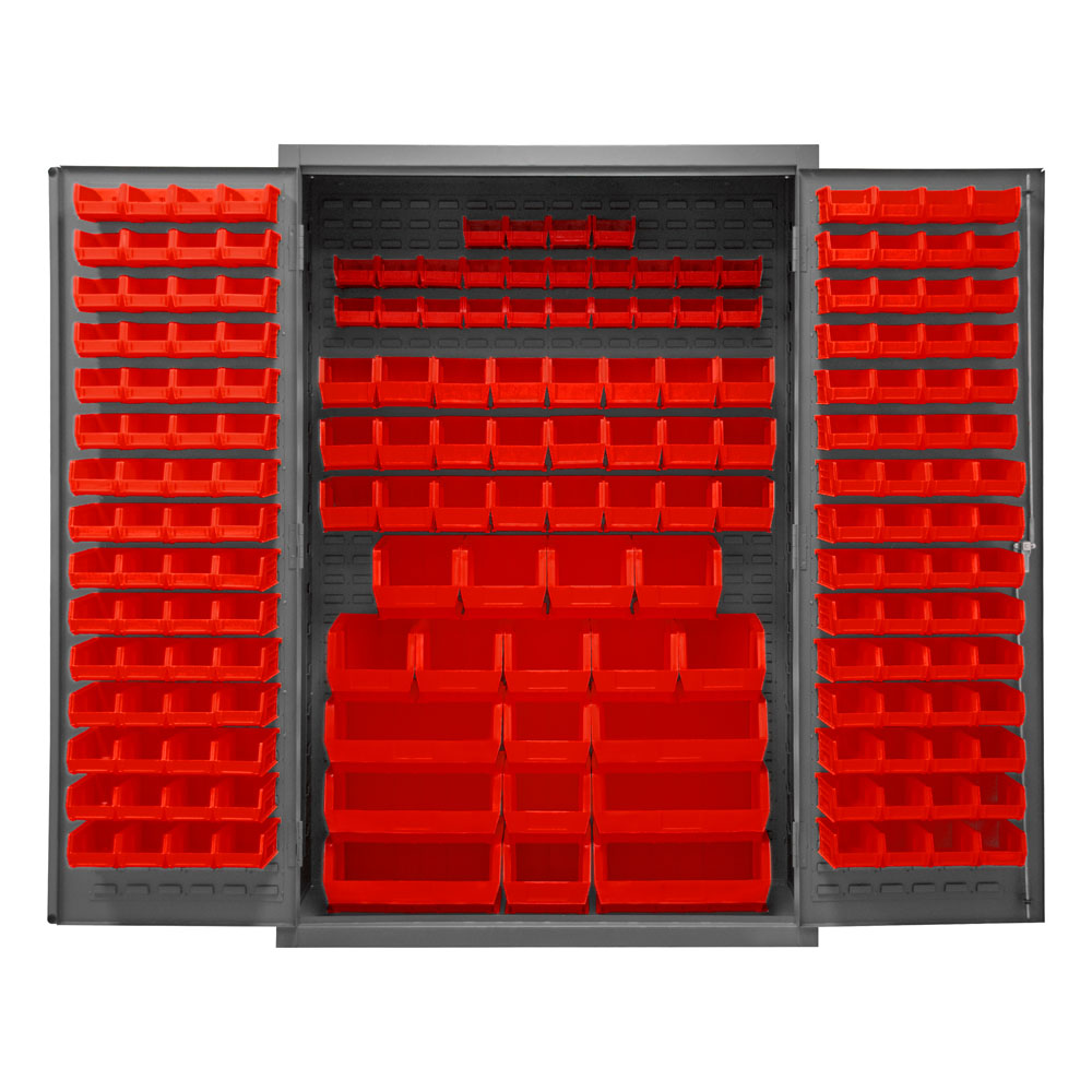 14 Gauge Cabinet with 186 Hook-On Bins - 48"W x 24"D x 72"H