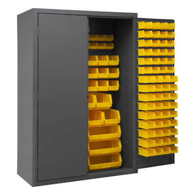 14 Gauge Cabinet with 186 Hook-On Bins - 48"W x 24"D x 72"H