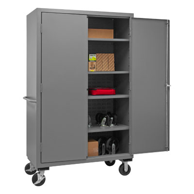 Mobile Cabinet with 4 Shelves, 14 Gauge - 48" Wide