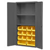 36" Wide Cabinet with 14 Bins & 2 Shelves (Flush Door Style)