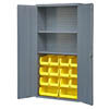 36" Wide Cabinet with 14 Bins & 2 Shelves (Flush Door Style)