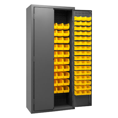 14 Gauge Cabinet with 156 Hook-On Bins - 36"W x 18"D x 84"H