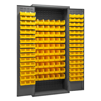 14 Gauge Cabinet with 156 Hook-On Bins - 36"W x 18"D x 84"H