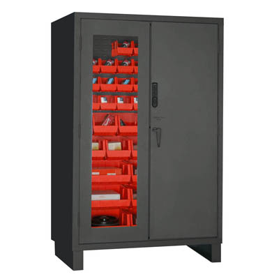 14 Gauge Electronic Access Cabinet with Hook-On-Bins, 48"W