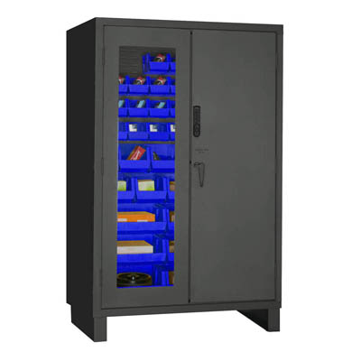 14 Gauge Electronic Access Cabinet with Hook-On-Bins, 48"W