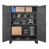 Heavy Duty Solid Door Cabinet with Adjustable Shelves - 60"W x 24"D x 78"H