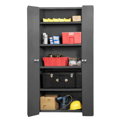 14 Gauge Cabinet with Bi-Fold Doors & Shelves - 36"W x 18"D x 84"H
