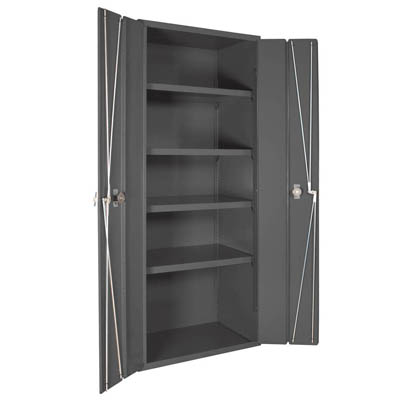 14 Gauge Cabinet with Bi-Fold Doors & Shelves - 36"W x 24"D x 84"H