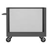 3 ST Series, 3 Sided Mesh Truck w/ Base Shelf And 6' Molded Rubber Casters