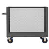 3 ST Series, 3 Sided Mesh Truck w/ Base Shelf And 8' Polyurethane Casters