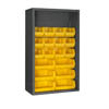 Heavy Duty 36"W, 12 Gauge Enclosed Shelving with 18 Hook-On-Bins