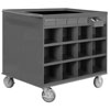 2 Sided Cart with 12 Bins, 12 Drawers & Lockable Cabinet