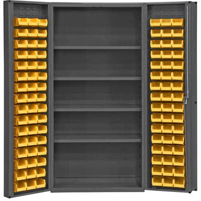 36" Wide with 96 Bins, 4 Shelves and 4" Door Shelves