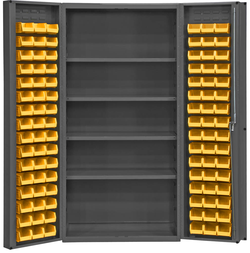 Wire Shelving Bin System with 6 shelves & 15 Shelf Bins - 24d x 36w x 74h