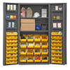 36" Wide Cabinet with 64 Bins, 2 Shelves & 6 Door Shelves (4" Deep Box Door Style)